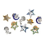 Set 10 brose martisor stele cu pietre multicolore