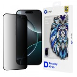 Folie de protectie Ecran Privacy Lito D+ Pro pentru Apple iPhone 16 Pro, Sticla Securizata, Full Glue