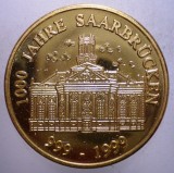 7.317 GERMANIA MEDALIE 1000 JAHRE SAARBRUCKEN SAARBR&Uuml;CKEN 999-1999 1, Europa