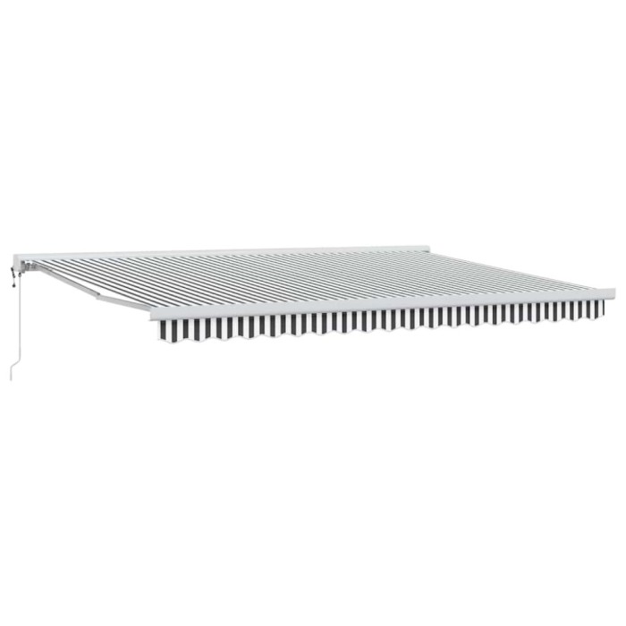 Copertină retractabilă antracit/alb, 4,5x3 m, textil/aluminiu