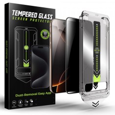 Folie de protectie Ecran Privacy Techsuit TitanGlass pentru Apple iPhone 16 Pro Max, Sticla Securizata, Full Glue