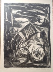 ZAMFIR DUMITRESCU- Litografie- UNDEVA MOCNESTE CEVA, 1968