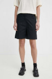 Marc O&#039;Polo pantaloni scurti femei, culoarea negru, neted, high waist, 403024715005