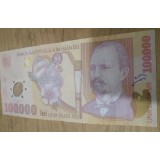 Romania postdecembrista polymer 100000 lei 2001