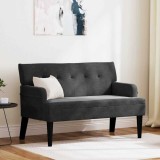 vidaXL Bancă Chesterfield Negru 112 x 65,5 x 75 cm Catifea 42019291