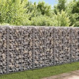 vidaXL Coș gabion cu capace, s&acirc;rmă galvanizată, 100 x 30 x 30 cm