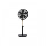 Ventilator cu picior, negru + lemn, CALIFORNIA