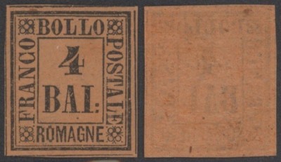 Italy Romagna 1859 Definitives Drawing numbers 4Baj Mi.5 MNH AM.571 foto