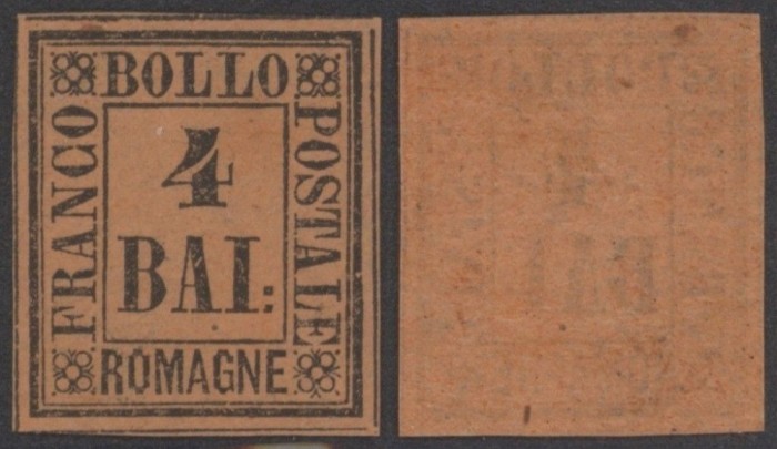 Italy Romagna 1859 Definitives Drawing numbers 4Baj Mi.5 MNH AM.571