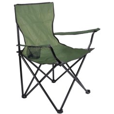 Scaun pentru camping, pliabil si portabil, suport pahar, 50x82x80 cm, verde