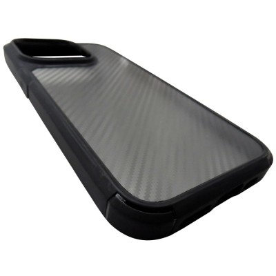 Husa spate plastic Carbon gri transparent si TPU negru pentru Apple iPhone 15 Pro foto