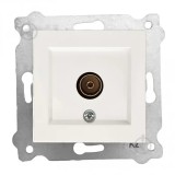 Priza TV incastrata alb, dimensiuni 7.5x7.5 cm