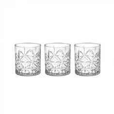 Pahar pentru whisky, Set 3 bucati, 330 ml, Transparent, 10x8 cm, Sticla, ATU-086921