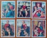PARAGUAY-1982- CRACIUN-&#039;&#039;PICTURI-CELEBRE-RELIGIE-MADONA&#039;&#039;-SET de 6v.--MNH LUX -NESTAMPIL.-VEZI SCAN, Nestampilat