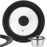 Capac universal din silicon 3 &icirc;n 1 pentru oale si tigai 18/20/22 cm Ruhhy