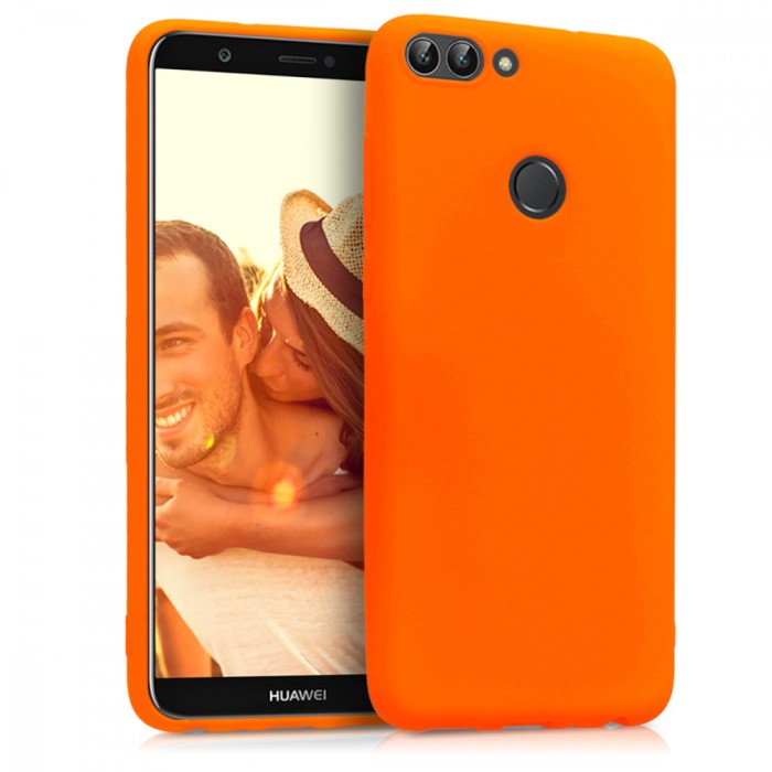 Husa pentru Huawei P Smart / Enjoy 7s, Silicon, Portocaliu, 44692.69