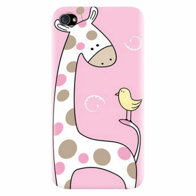 Husa silicon pentru Apple Iphone 4 / 4S, Cute Giraffe foto