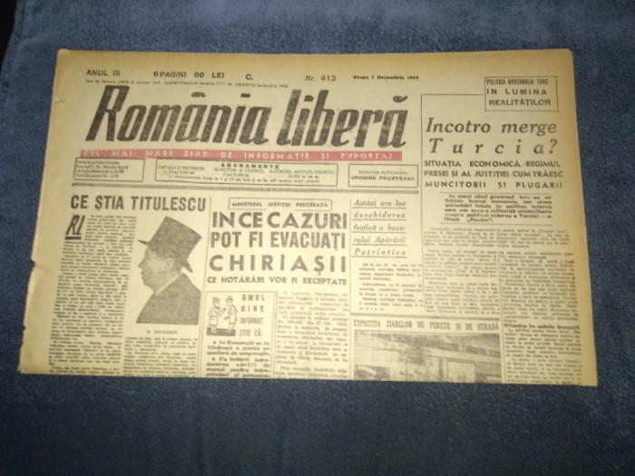 ZIAR ROMANIA LIBERA 7 DECEMBRIE 1945