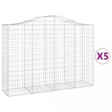 Cumpara ieftin Cosuri gabion arcuite 5 buc, 200x50x140/160 cm, fier galvanizat