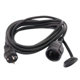 Prelungitor cu fisa si cupla, contact de protectie, 5 m, 3 x 1.5 mmp, negru