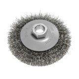 Perie roata din sarma de otel &icirc;ncretita 100 mm M14 pentru polizor unghiular