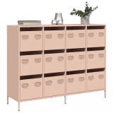 VidaXL Dulap, roz, 135x39x103,5 cm, oțel laminat la rece