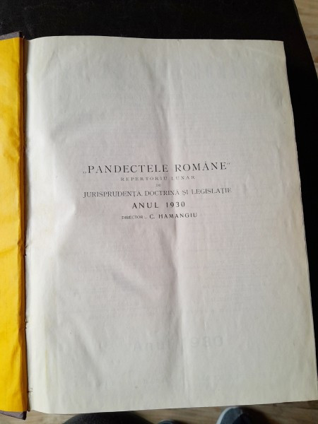 Pandectele romane pe anul 1930 , C. Hamangiu