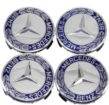 Cumpara ieftin Capac Janta Aliaj Mercedes-Benz 75mm Crom A1704000025 Albastru Compatibil A B C E S CL CLA CLC CLK CLS GLA GLC GLE GLK GLS AMG