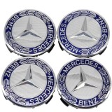 Set 4 Capace Jante Aliaj Mercedes-Benz 75mm Albastre