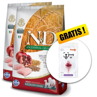 Farmina N&amp;amp;amp;D dog LG MEDIUM &amp;amp;amp; MAXI Pui și rodie 2 x 12 kg + Arpalit NEO GRATUIT foto