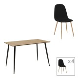 Cumpara ieftin Set dining Cuba-Bella, Pako World, 5 piese, MDF, Sonoma-Gri, 120x70x76 cm