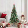 VidaXL Pom de Crăciun artificial pre-iluminat cu 150 LED Verde 150 cm 3396757