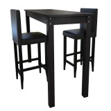 Cumpara ieftin Masa de bar cu 2 scaune de bar negre