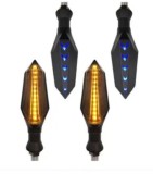 Semnale Led Motocicleta Atv Scuter Secventiale Galben si Albastru