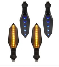 Semnale Led Motocicleta Atv Scuter Secventiale Galben si Albastru foto