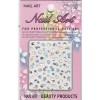 Sticker 3D auto-adeziv, argintiu - floare, INGINAILS