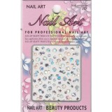 Sticker 3D auto-adeziv, argintiu - floare, INGINAILS