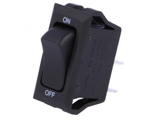 Rocker SPST 2 ON-OFF 16A/250VAC Negru-Verde Fără