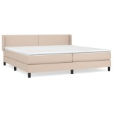Cumpara ieftin Pat continental cu saltea, cappuccino, 200x200 cm, piele eco