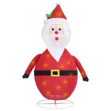 Cumpara ieftin Figurina Mos Craciun decorativa cu LED, 90 cm, tesatura lux