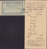 107S Plic și rețetă Farmacia &bdquo;La Vulturul Alb&rdquo; Lugoj, 1941