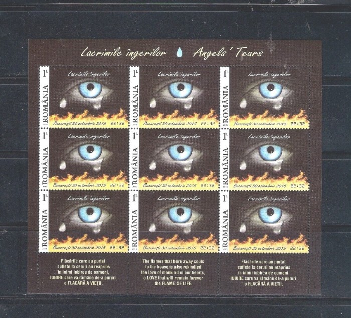 ROMANIA 2015 - LACRIMILE INGERILOR, MINICOALA, MNH - LP 2085a