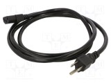 Cablu IEC C13 mamă NEMA 5-15 (B) PVC 2m negru Qualtek Electronics