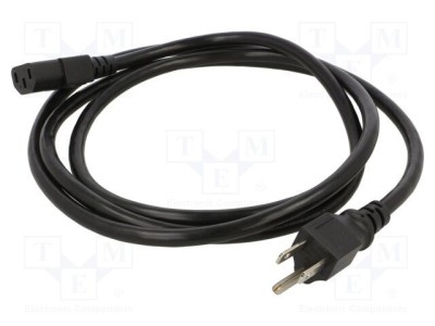 Cablu IEC C13 mamă NEMA 5-15 (B) PVC 2m negru Qualtek Electronics foto