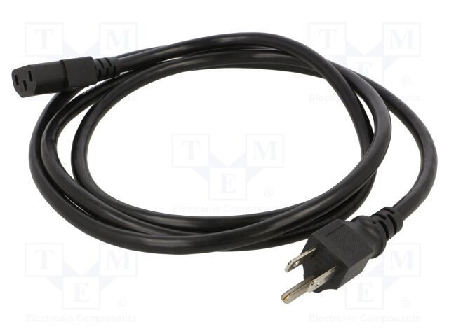 Cablu IEC C13 mamă NEMA 5-15 (B) PVC 2m negru Qualtek Electronics