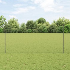 St&acirc;lpi Gard vidaXL 22 pcs U-Channel Gri 150 cm Oțel, Gard Hexagonal vidaXL Gri 1.5x50 m Oțel