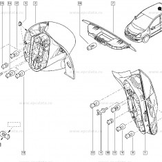 Capac OE Renault pentru lampa spate Modus , clips obturator original 7703081218 Kft Auto