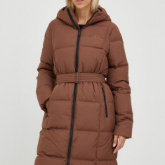 Jack Wolfskin geaca de puf femei, culoarea maro, de iarna