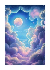 Sticker decorativ, Luna, Albastru, 85 cm, 6227ST foto