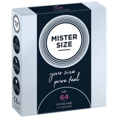 Prezervative - Mister Size Prezervative de Marimea Perfecta Latime 64 mm pentru Placere si Siguranta 3 bucati